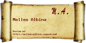 Melles Albina névjegykártya